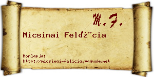 Micsinai Felícia névjegykártya