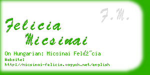 felicia micsinai business card